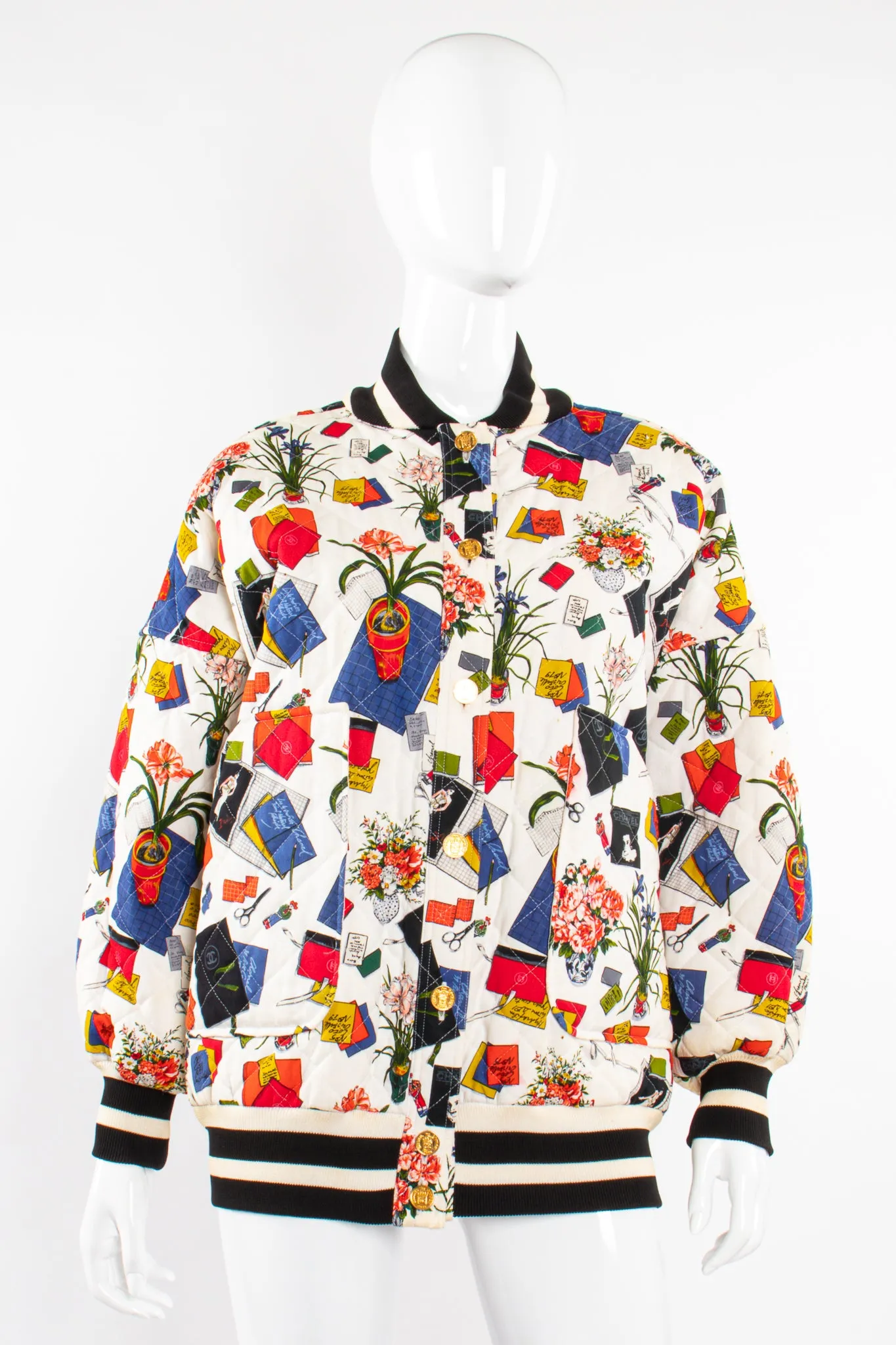 1986 Atelier Sketch Quilted Bomber Jacket
