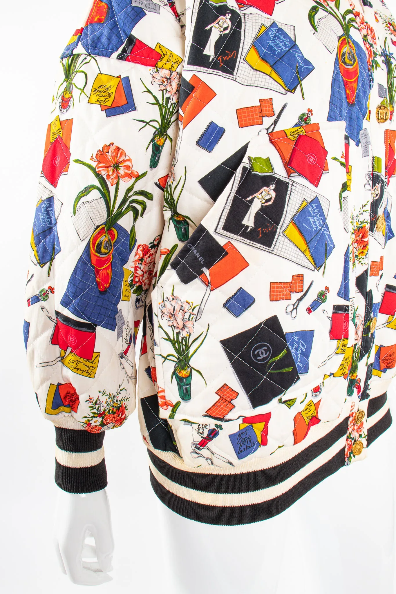1986 Atelier Sketch Quilted Bomber Jacket
