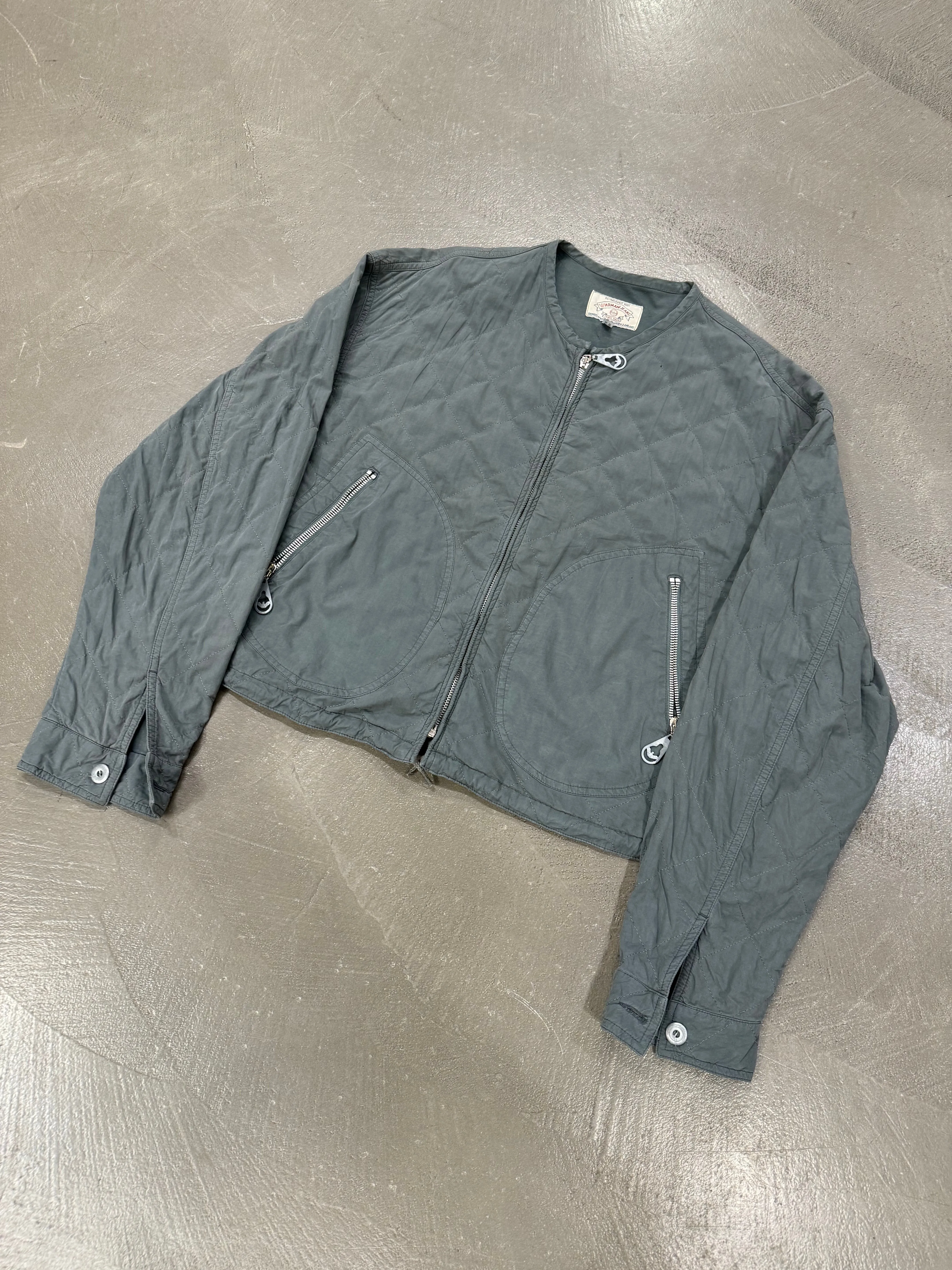 1990s Armani cropped boxy light bomber jacket