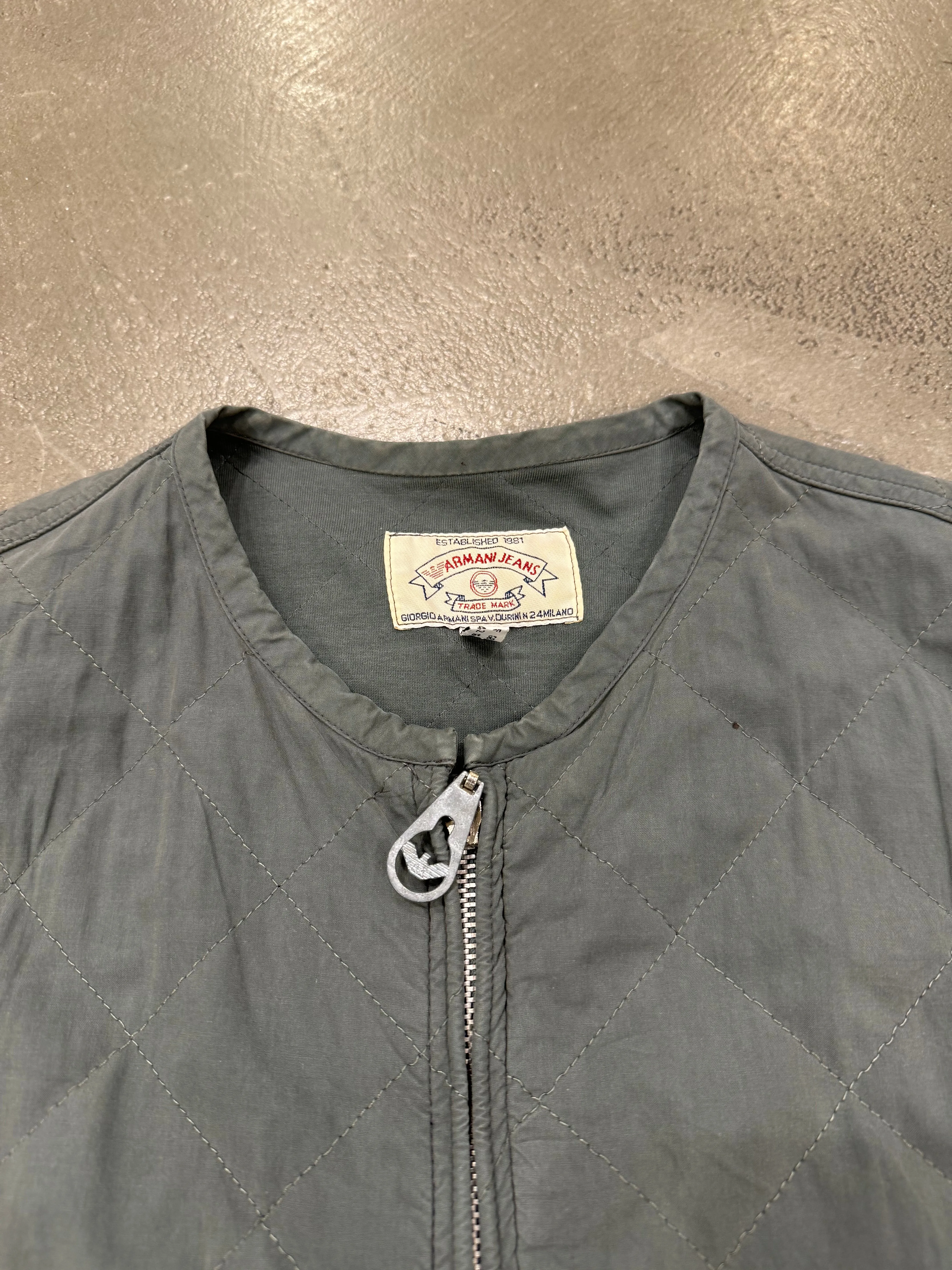 1990s Armani cropped boxy light bomber jacket