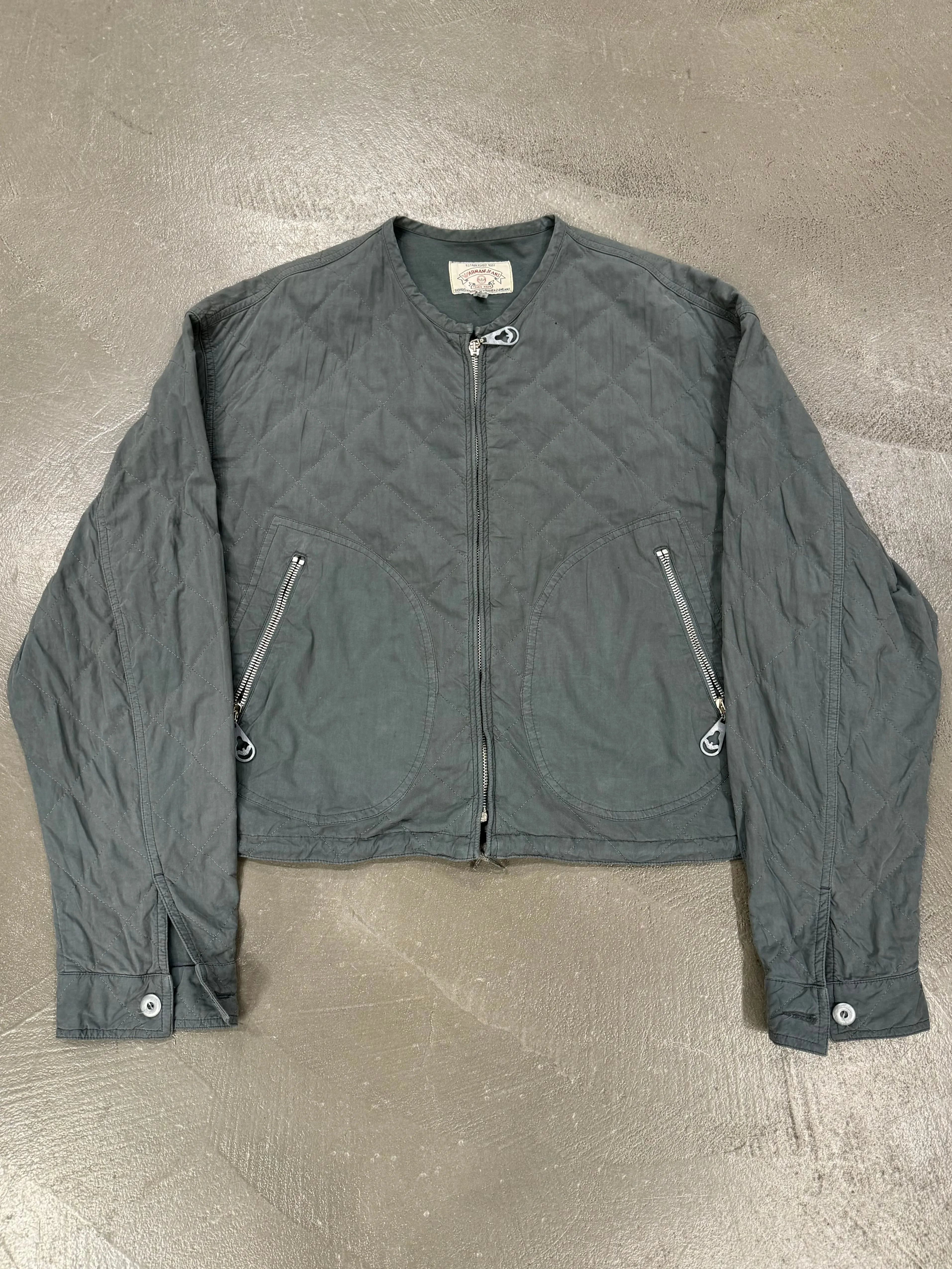 1990s Armani cropped boxy light bomber jacket
