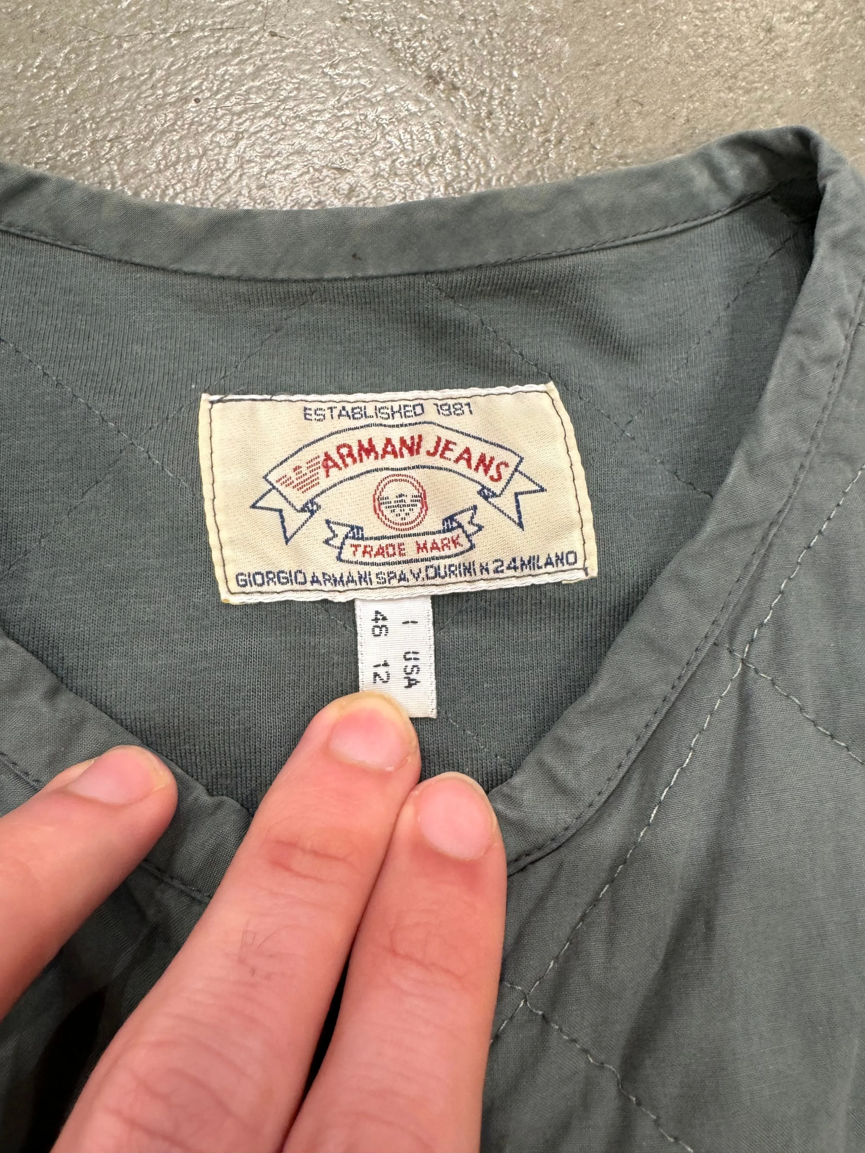 1990s Armani cropped boxy light bomber jacket
