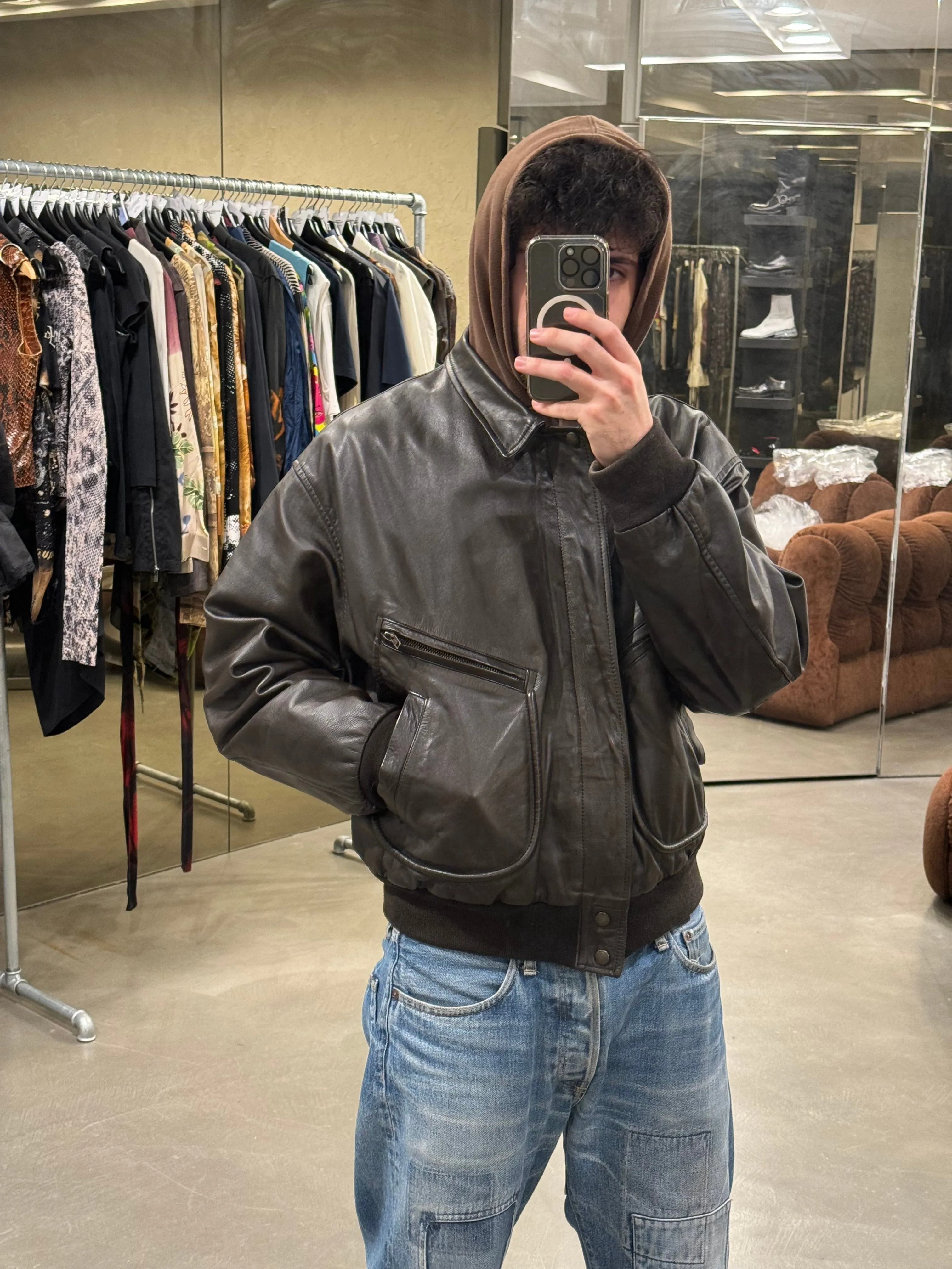 1990s Emporio Armani aviator bomber jacket