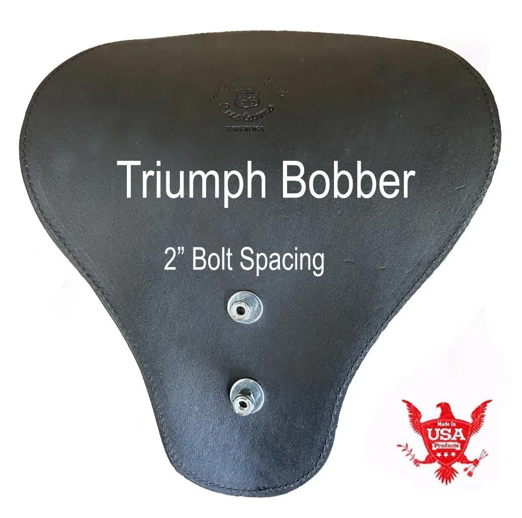 2017-2025 Triumph Bobber 15x14 Brown Diamond Stitched Seat Bolts Right On