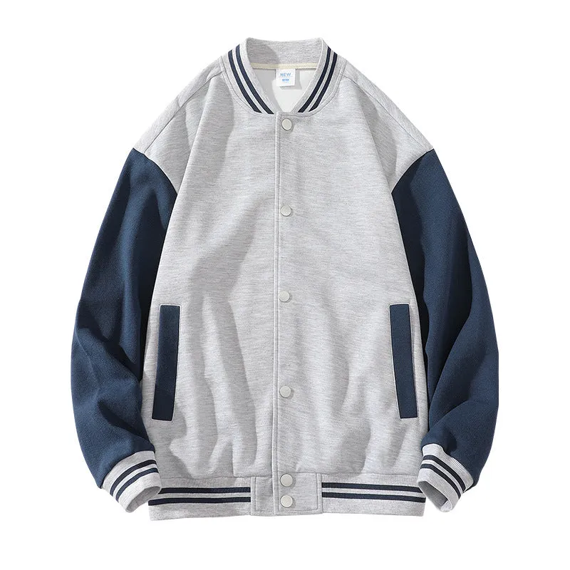 2023 Custom Logo Leather Sleeves Embroidery Black Varsity Jacket Couple College Baseball Men's Jacket Letterman Light Varsity