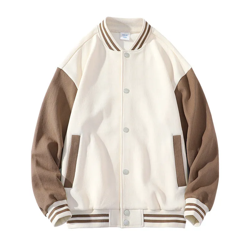 2023 Custom Logo Leather Sleeves Embroidery Black Varsity Jacket Couple College Baseball Men's Jacket Letterman Light Varsity