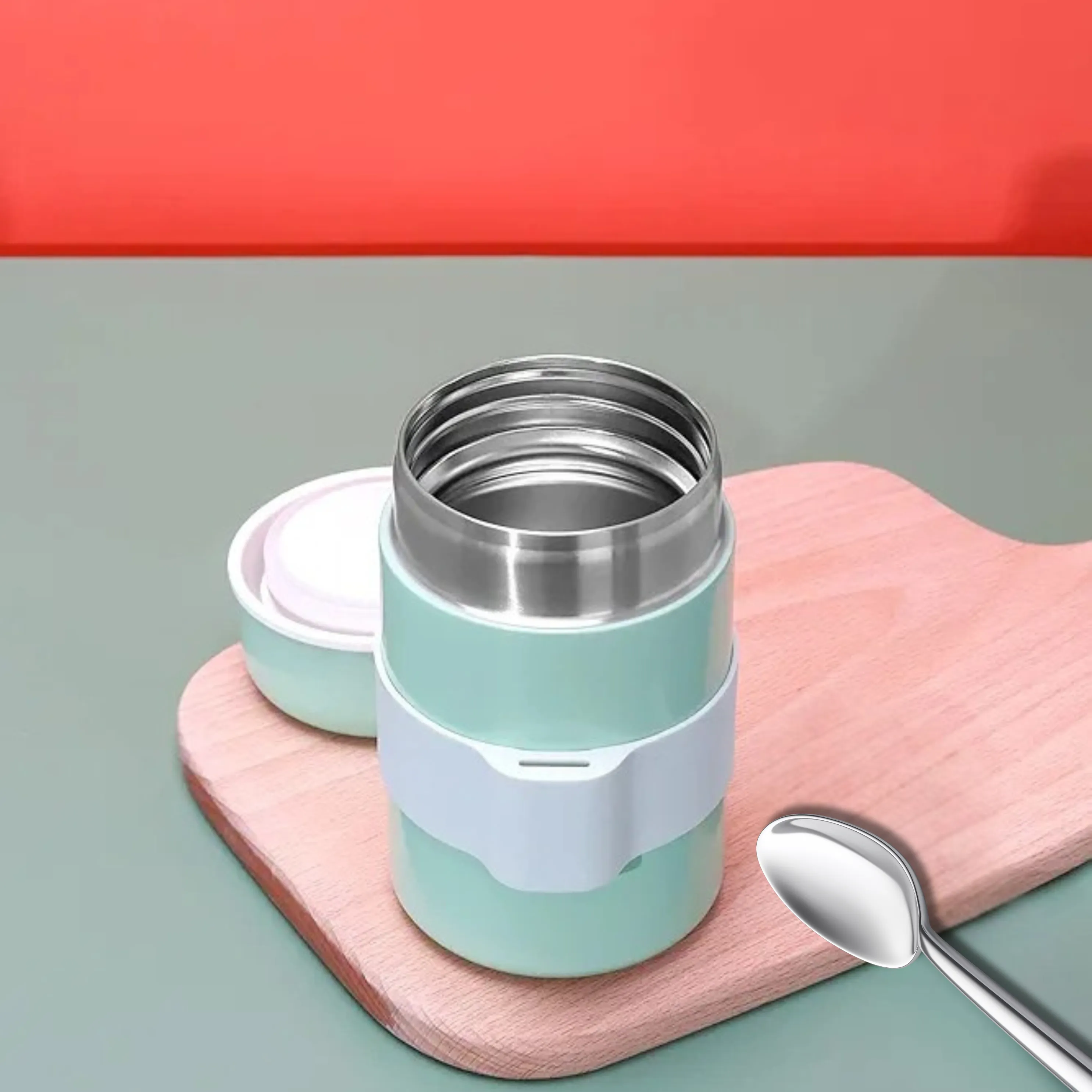 400ml Kids Insulated Food Jar with Spoon – Stainless Steel, Leakproof & Portable
