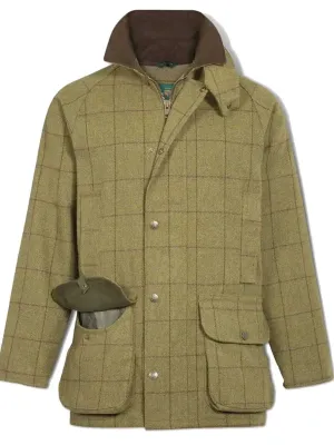 50% OFF - ALAN PAINE Rutland Shooting Coat - Kids Waterproof Tweed - Lichen