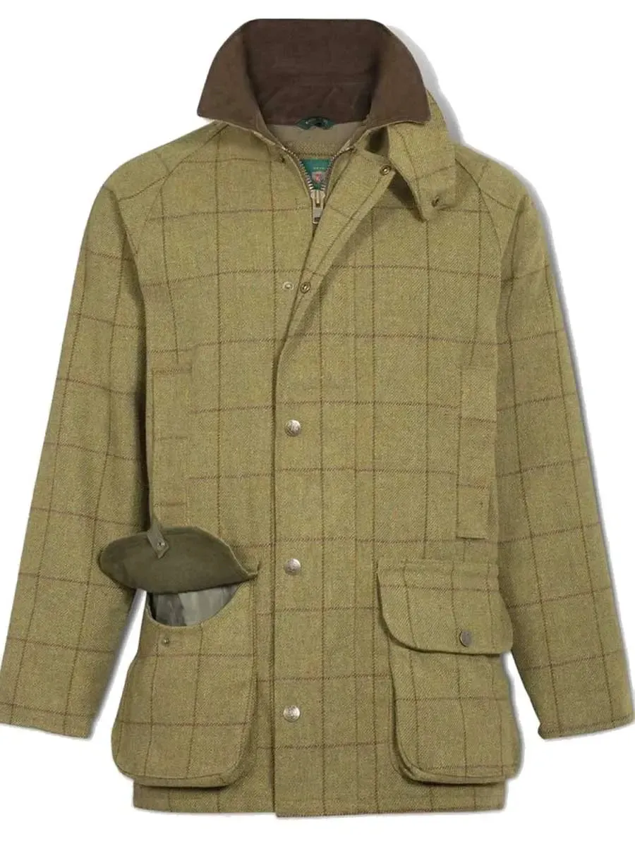 50% OFF - ALAN PAINE Rutland Shooting Coat - Kids Waterproof Tweed - Lichen