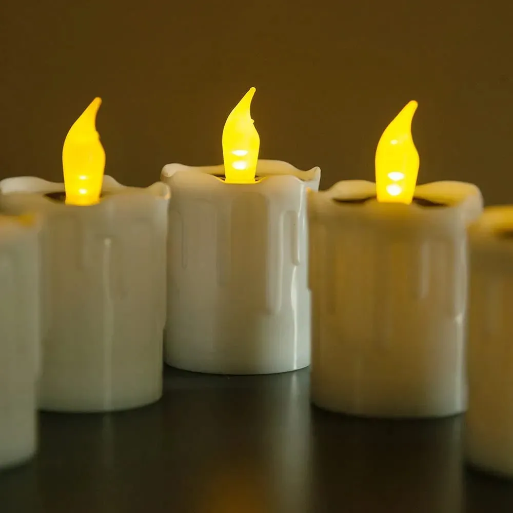 6pcs Flameless Solar Tea Light Flickering Candles