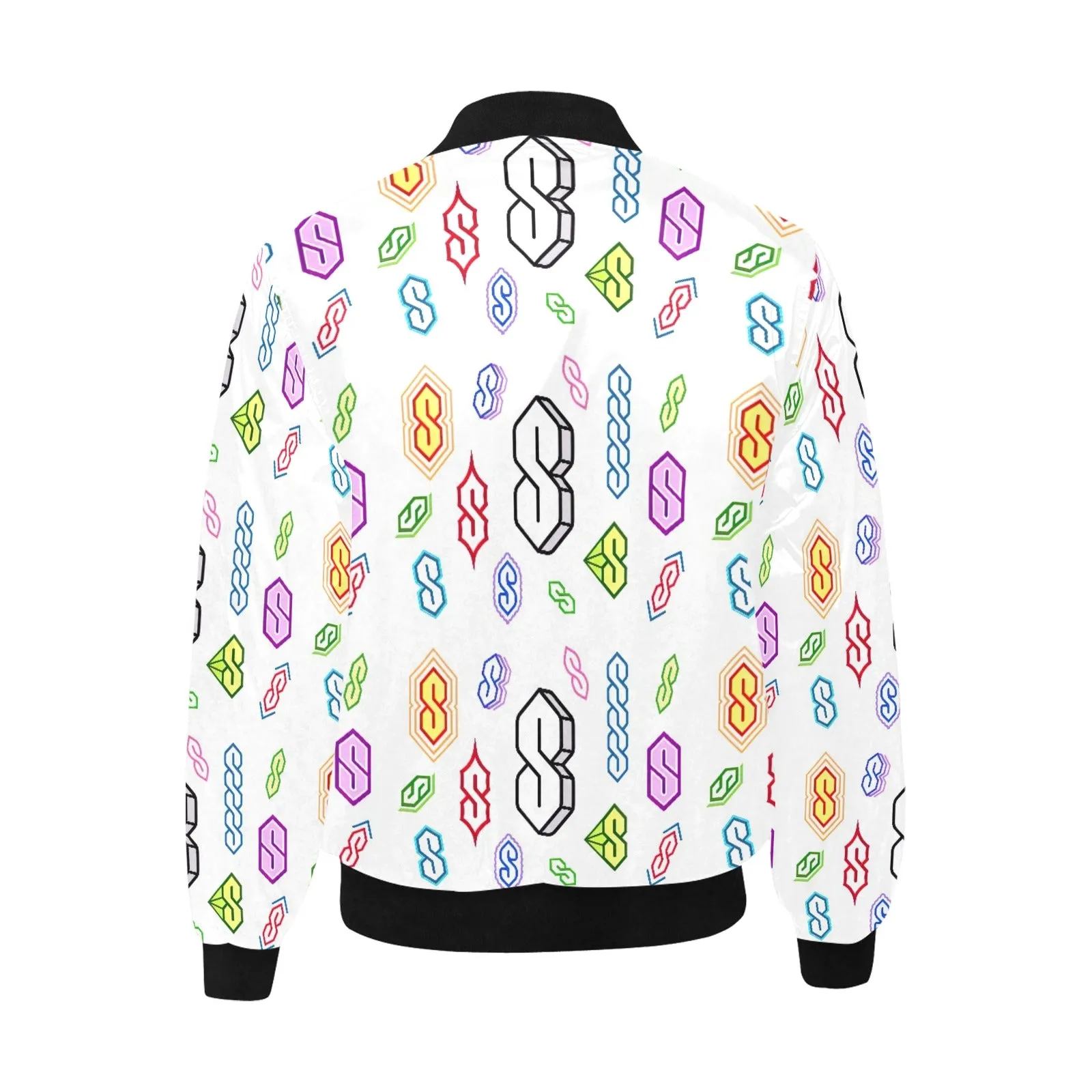 90s Graffiti Super S Men's All Over Print Quilted Bomber Jacket