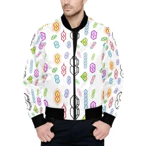 90s Graffiti Super S Men's All Over Print Quilted Bomber Jacket
