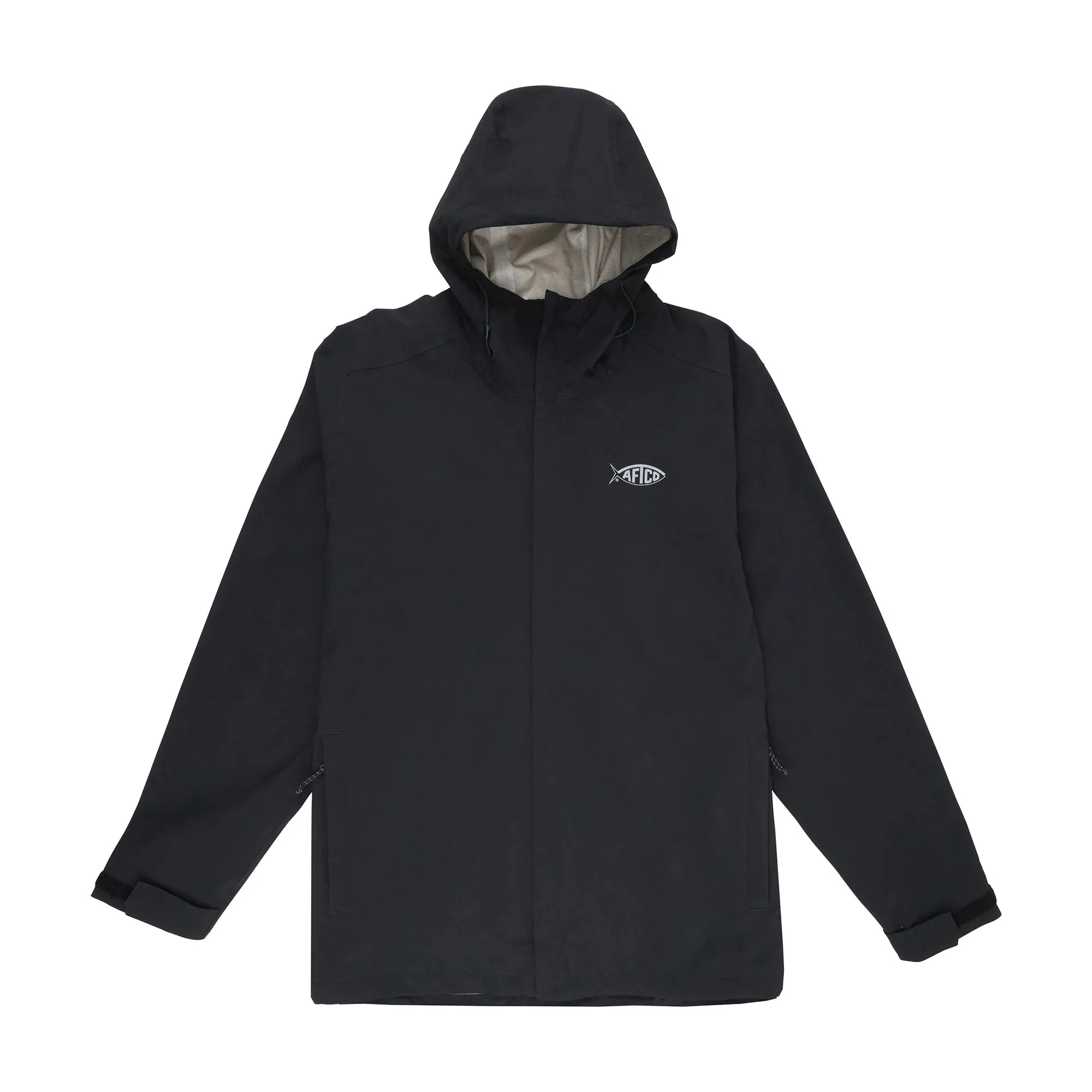 AFTCO TRANSFORMER PACKABLE FISHING JACKET - BLACK