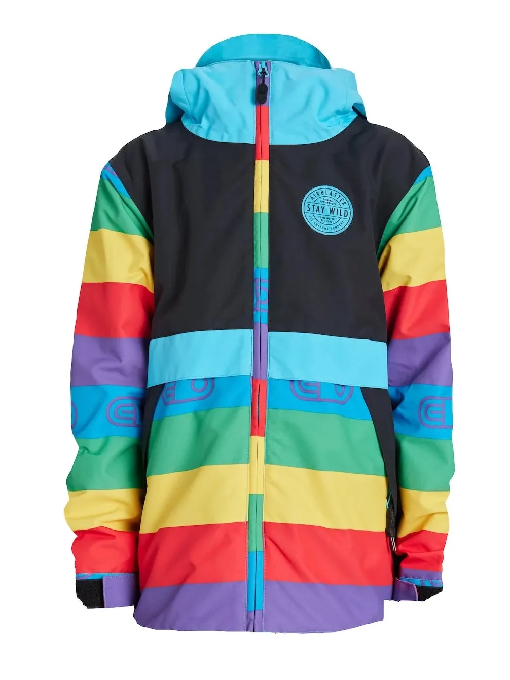Airblaster Trencher Full Zip Jacket Youth Rainbow Stripe