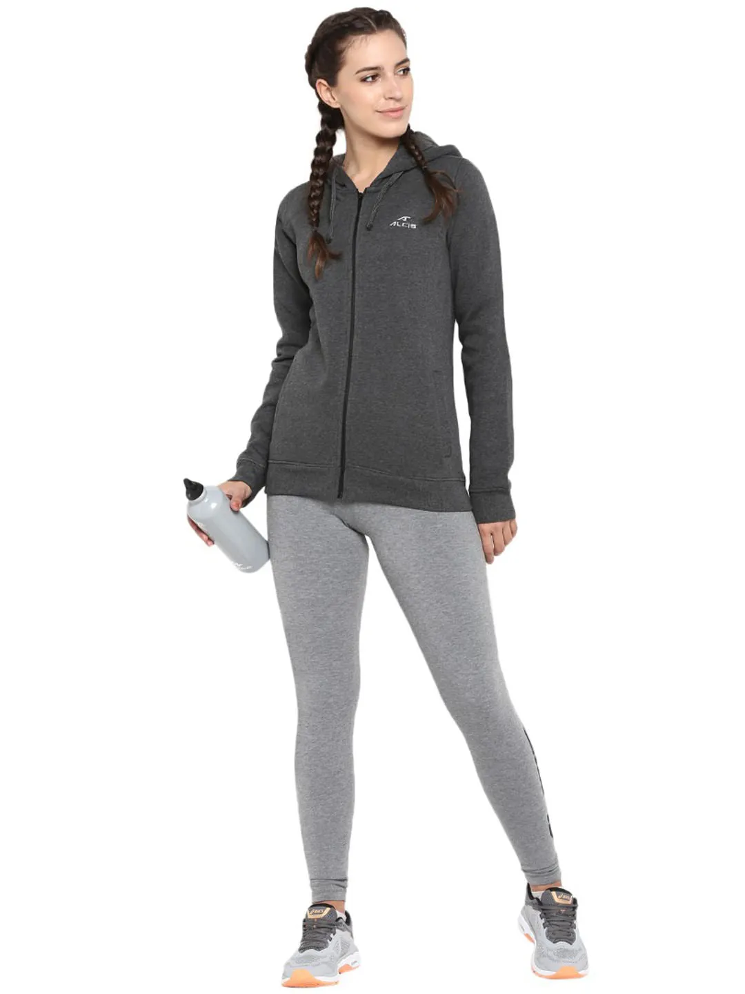 Alcis Women Charcoal Solid Jackets