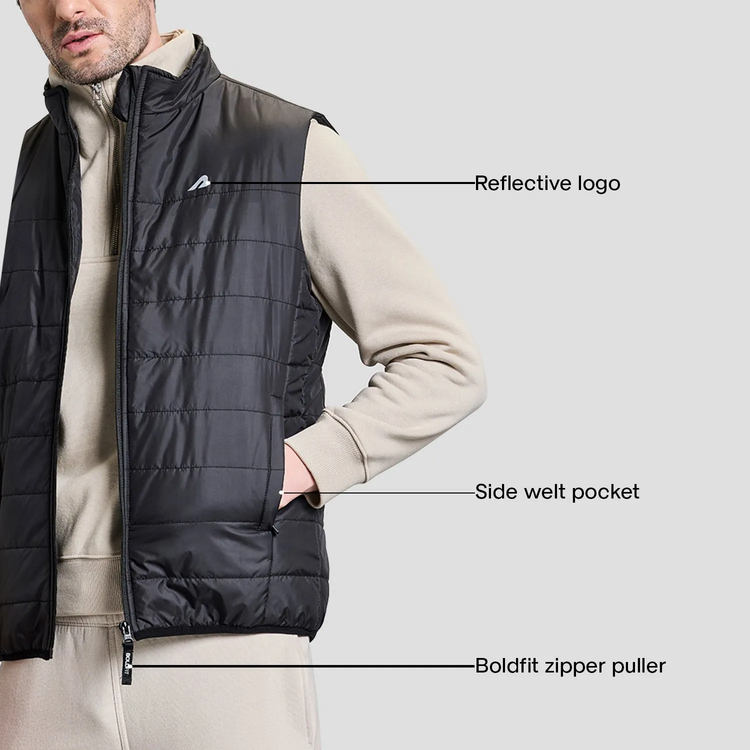 Alpine Mens Sleeveless Jacket - Black