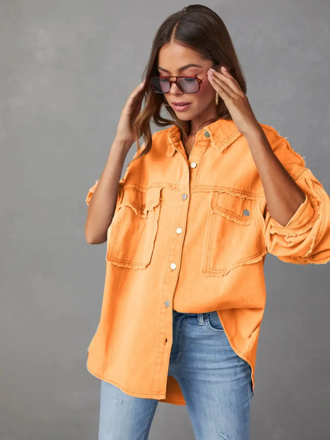 'Andrea' Lightweight Long Sleeve Denim Jacket