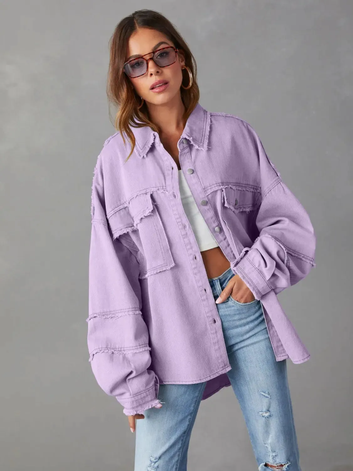 'Andrea' Lightweight Long Sleeve Denim Jacket