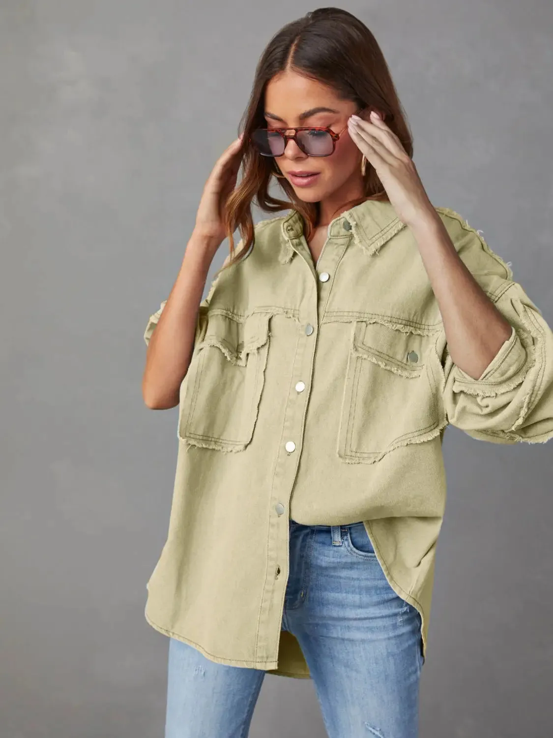 'Andrea' Lightweight Long Sleeve Denim Jacket