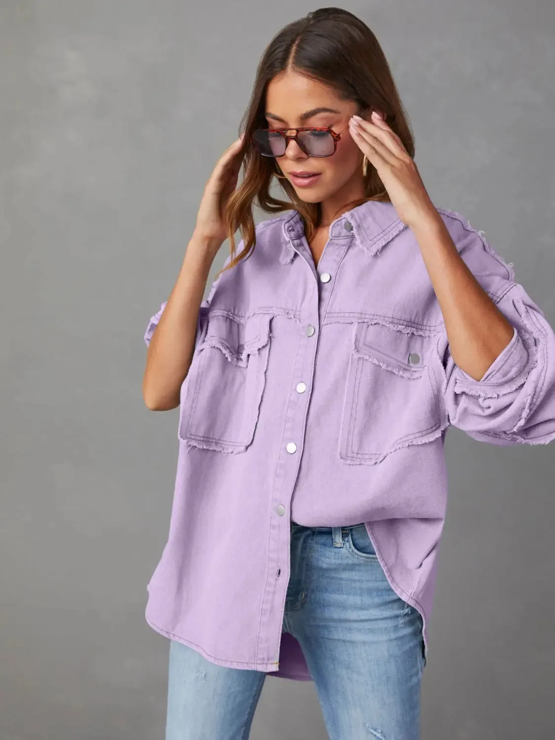 'Andrea' Lightweight Long Sleeve Denim Jacket