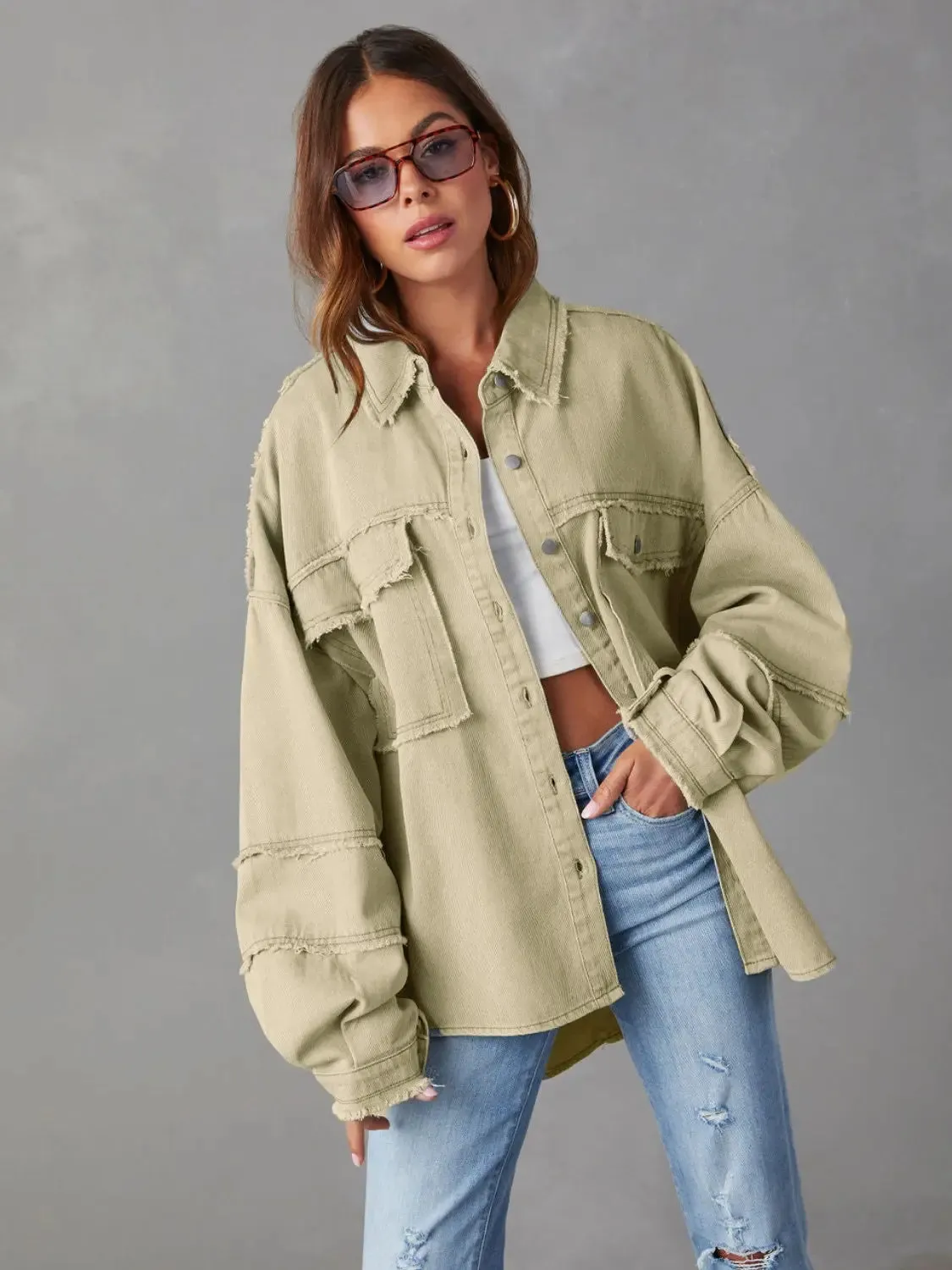 'Andrea' Lightweight Long Sleeve Denim Jacket