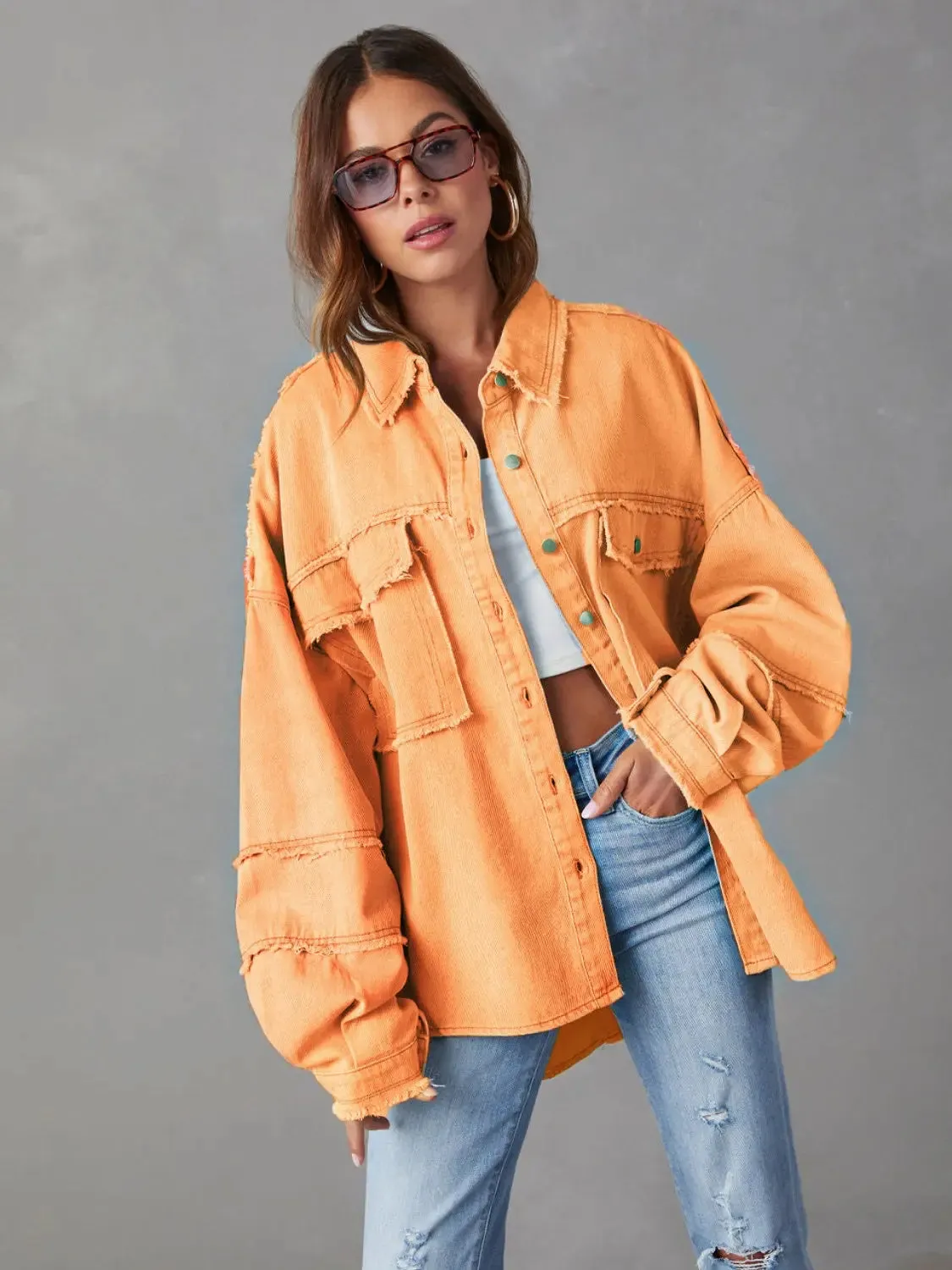 'Andrea' Lightweight Long Sleeve Denim Jacket