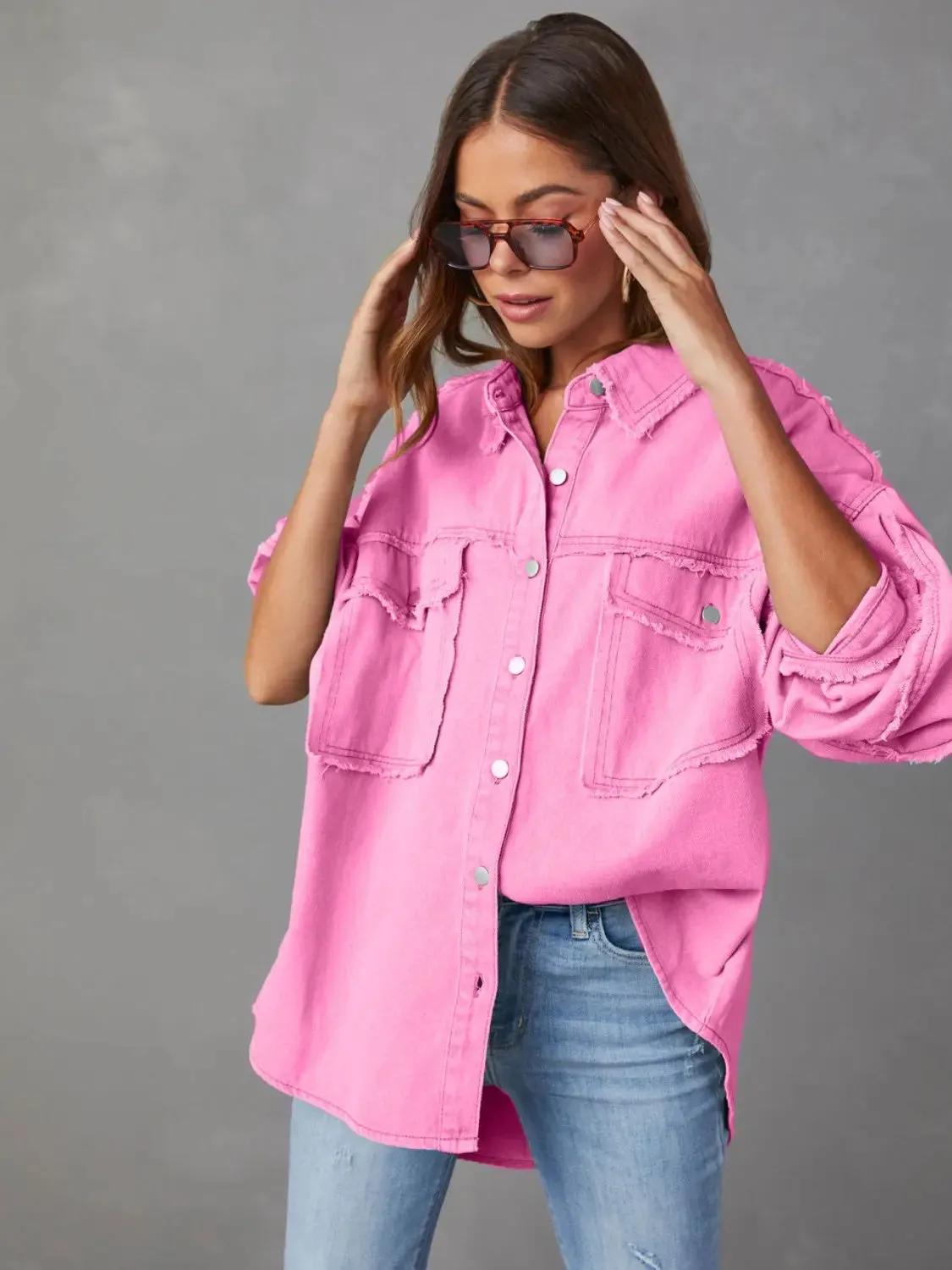 'Andrea' Lightweight Long Sleeve Denim Jacket