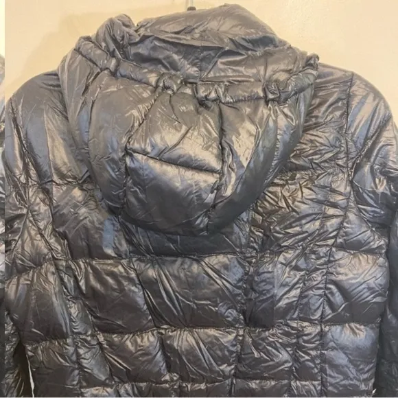Andrew Marc Downfilled Packable Lightweight Puffer Jacket Hood Black Zip Small