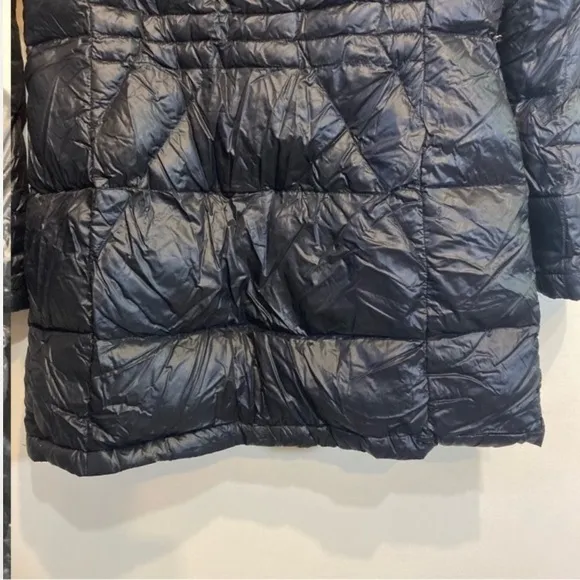 Andrew Marc Downfilled Packable Lightweight Puffer Jacket Hood Black Zip Small
