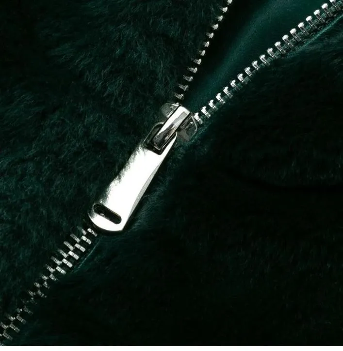 Angelina Faux Fur Bomber Jacket - Green
