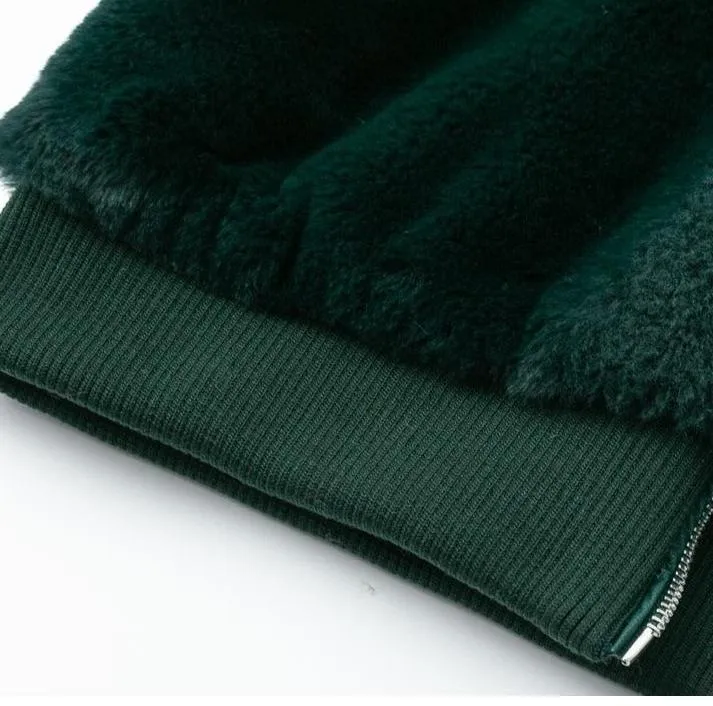 Angelina Faux Fur Bomber Jacket - Green