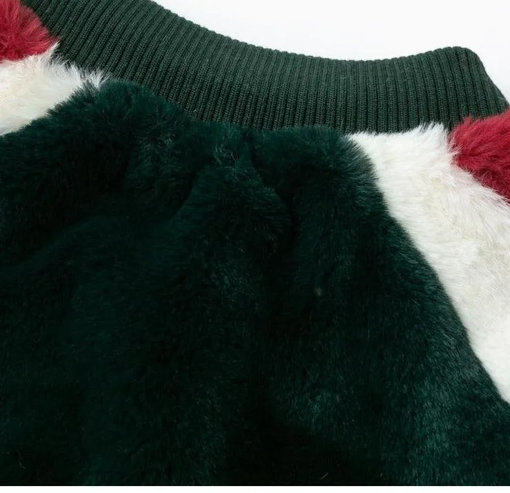 Angelina Faux Fur Bomber Jacket - Green