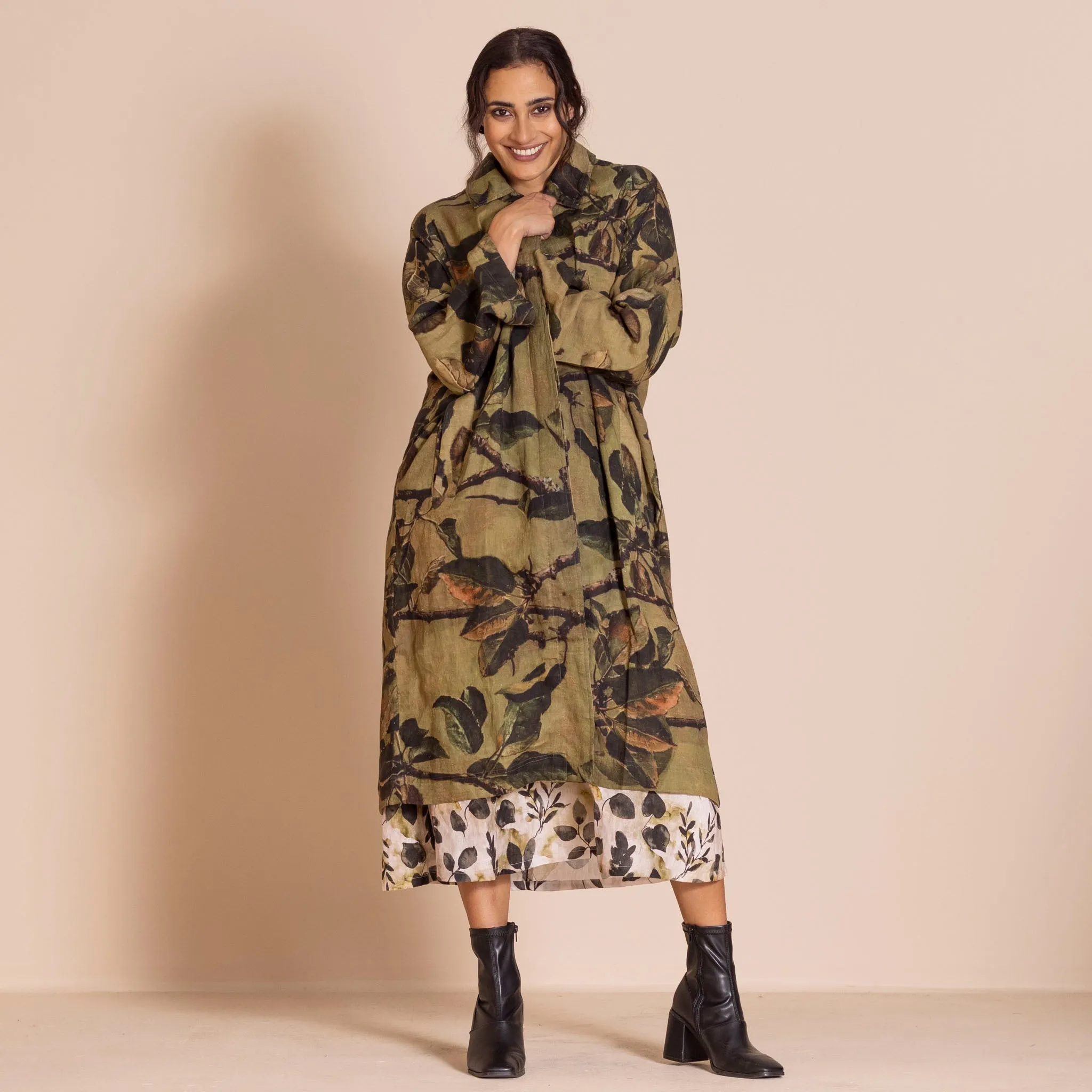 apple leaves dolman coat