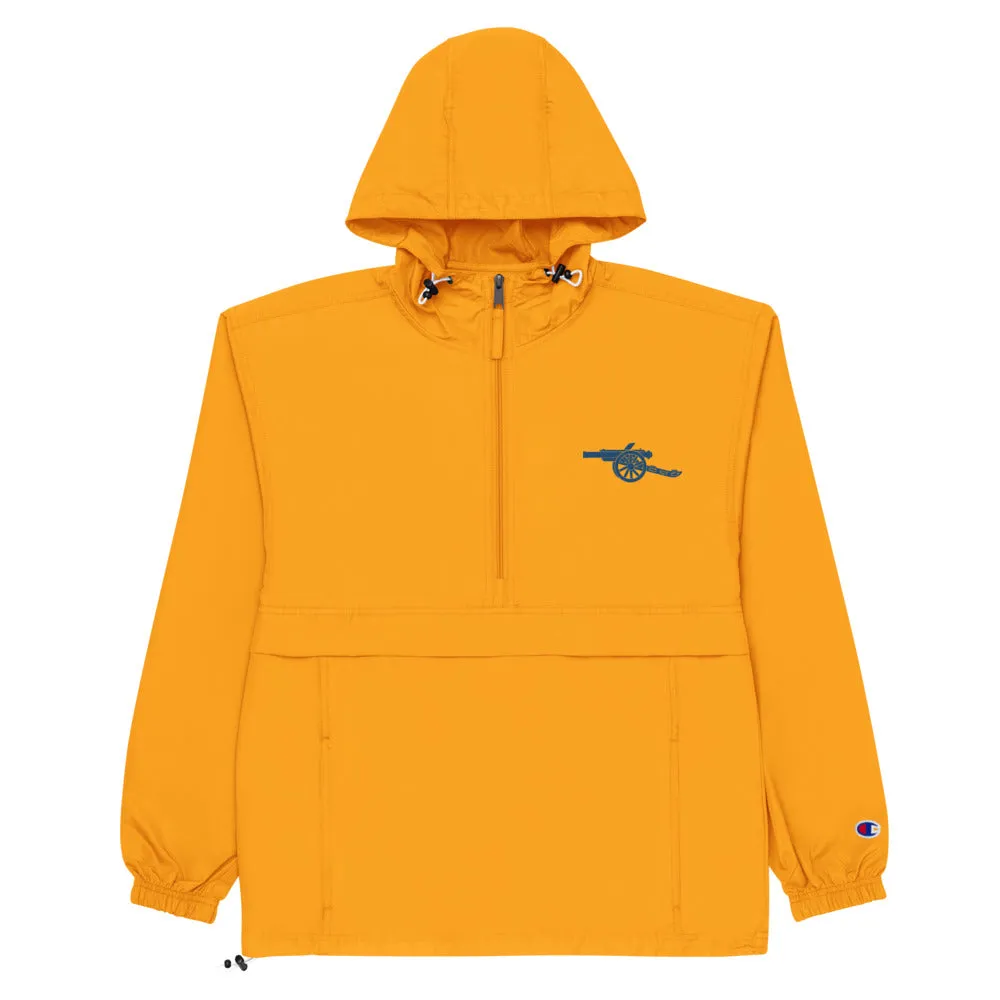 Arsenal Cannon EMROIDERED Blue Cannon  Champion Packable Jacket