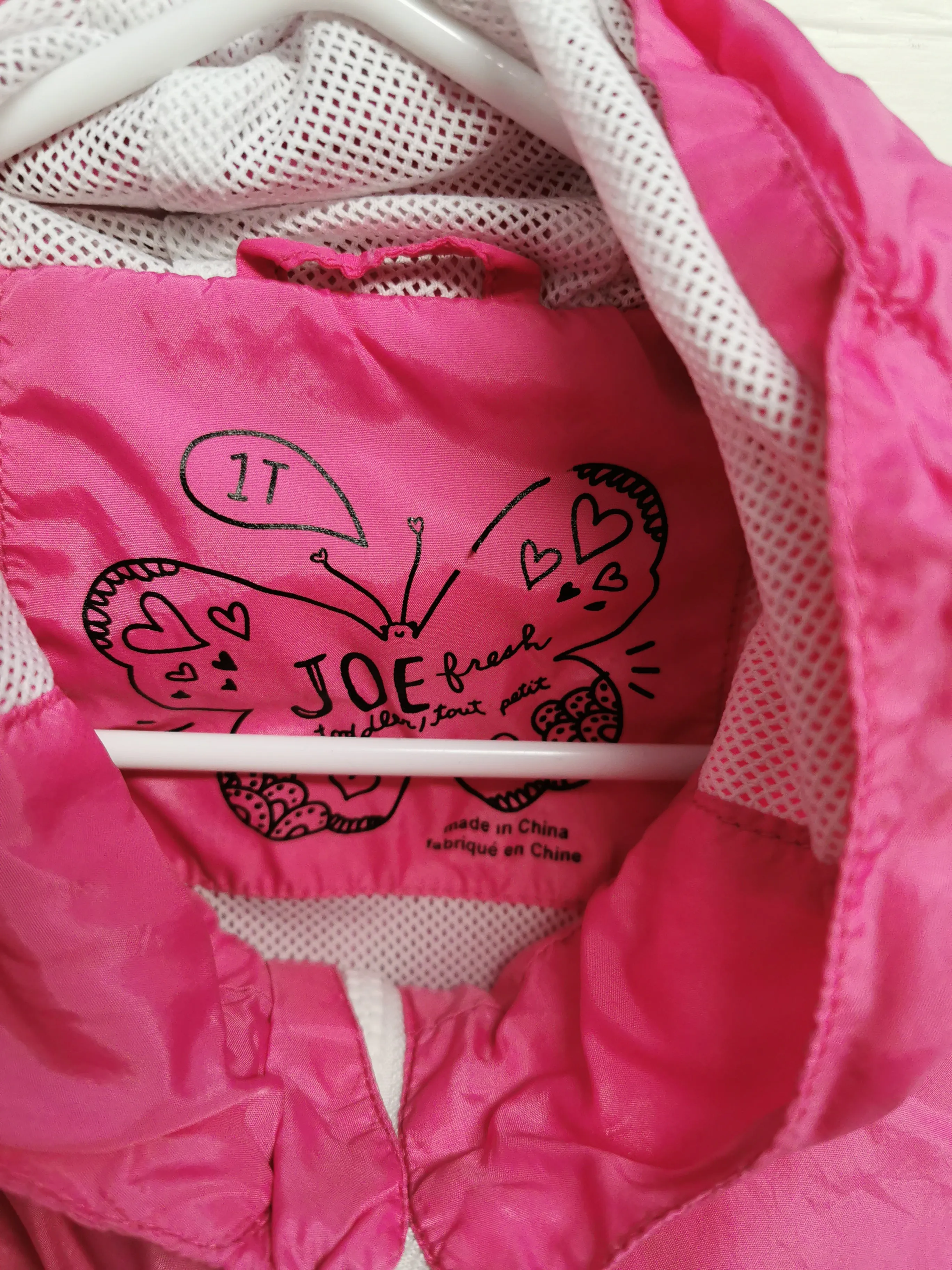 BABY GIRL SIZE 12 MONTHS - JOE FRESH, Pink Hooded Spring Jacket EUC B28
