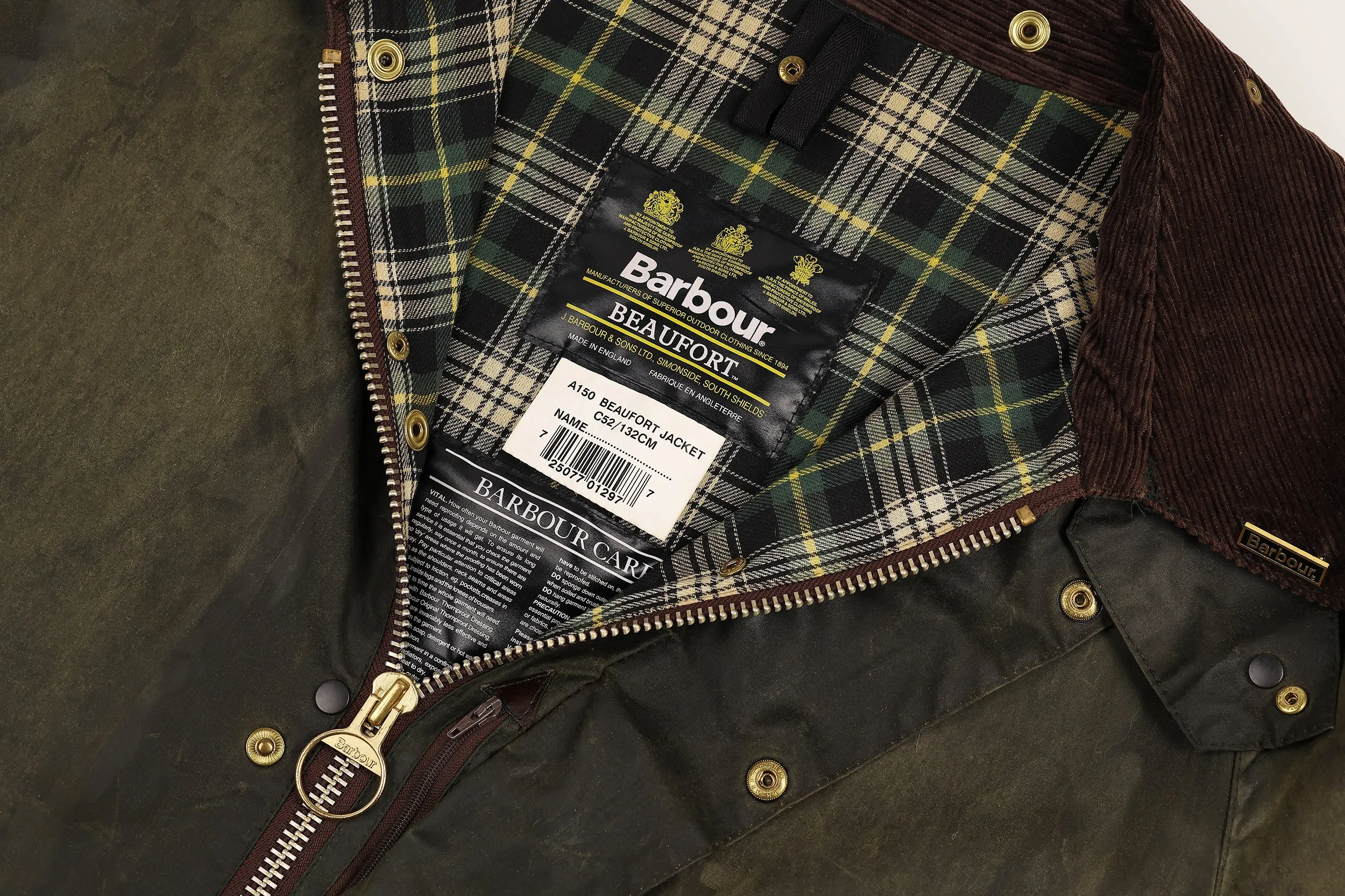 Barbour Beaufort Wax Jacket Coat - Green - XXXL