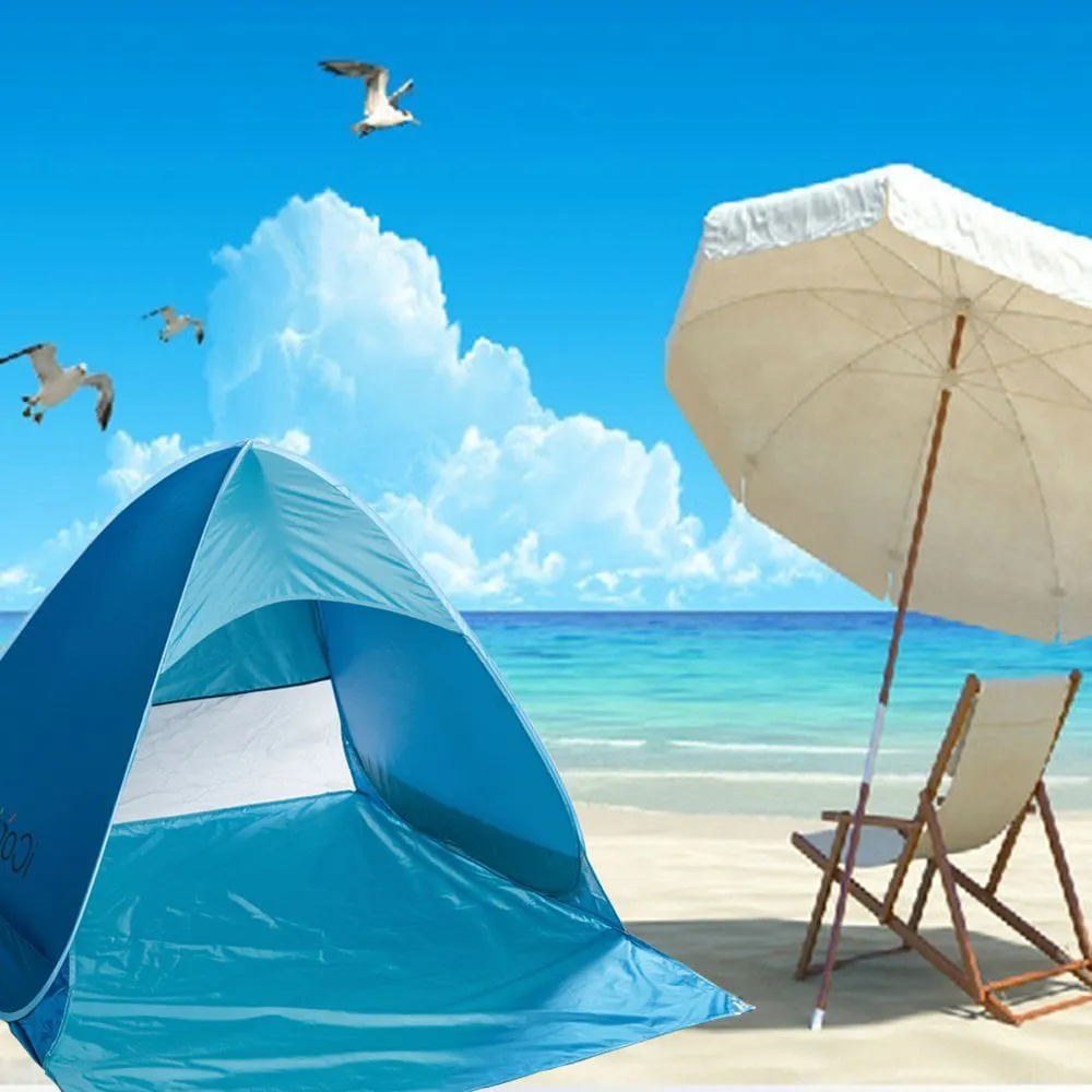 Beach Tent Anti-UV Pop up Sun Shelter Tents Automatic Sun Umbrella 1-3 Persons