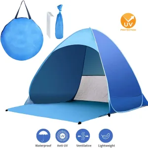 Beach Tent Anti-UV Pop up Sun Shelter Tents Automatic Sun Umbrella 1-3 Persons