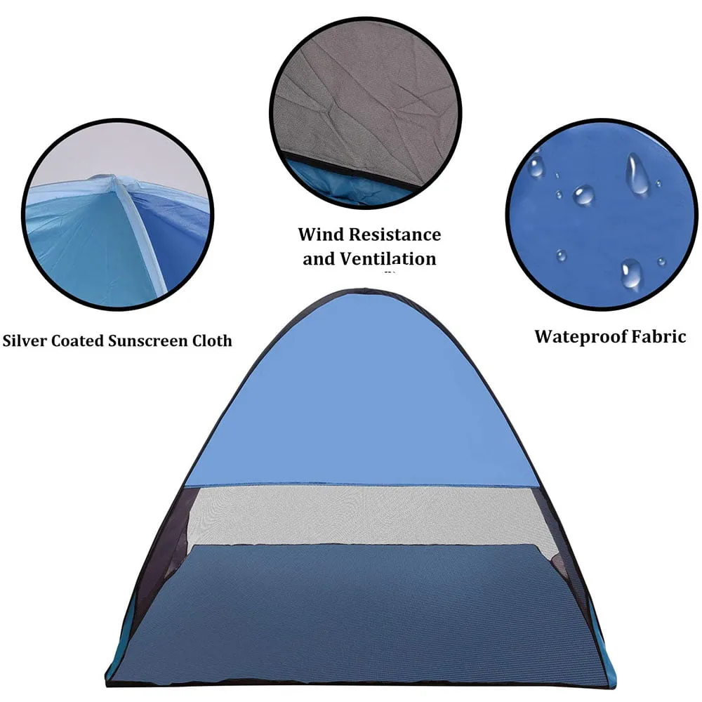 Beach Tent Anti-UV Pop up Sun Shelter Tents Automatic Sun Umbrella 1-3 Persons