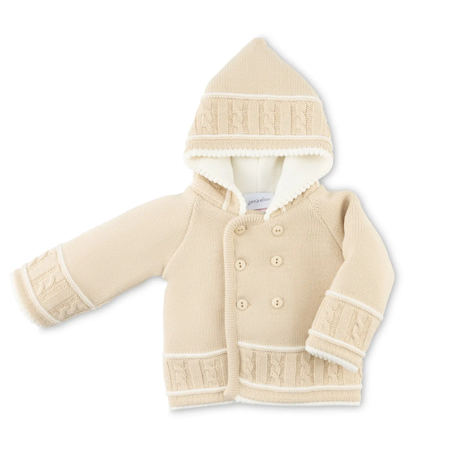 Beige & White Knitted Jacket