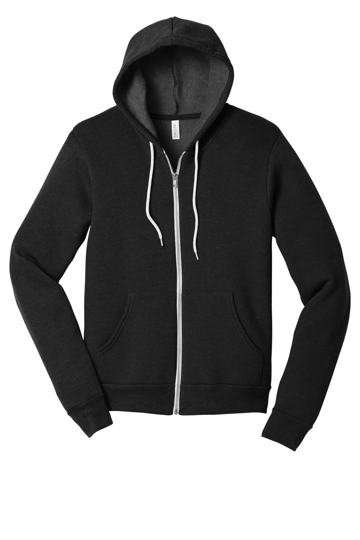 BELLA CANVAS  Unisex Sponge Fleece Full-Zip Hoodie. BC3739 Black Heather