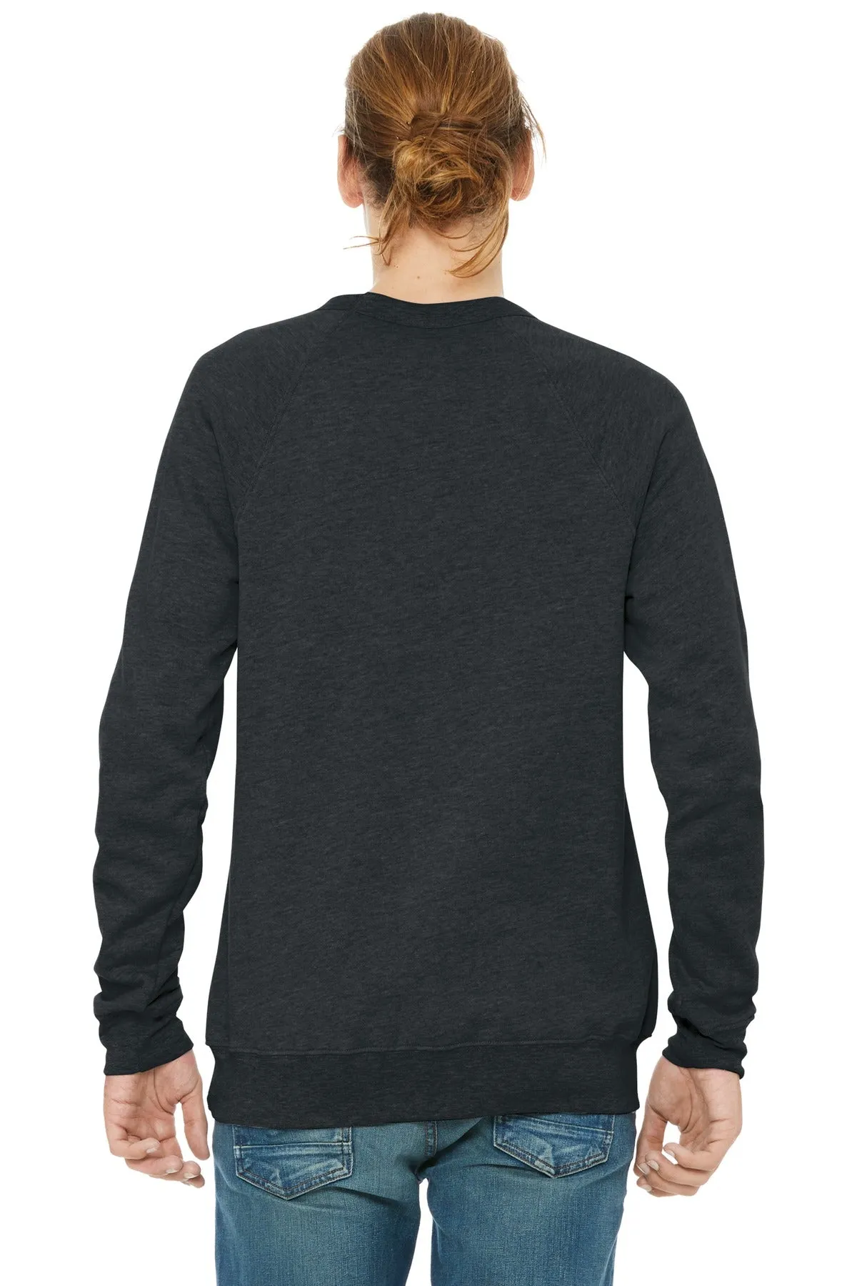 BELLA CANVAS  Unisex Sponge Fleece Raglan Sweatshirt. BC3901 Dark Grey Heather