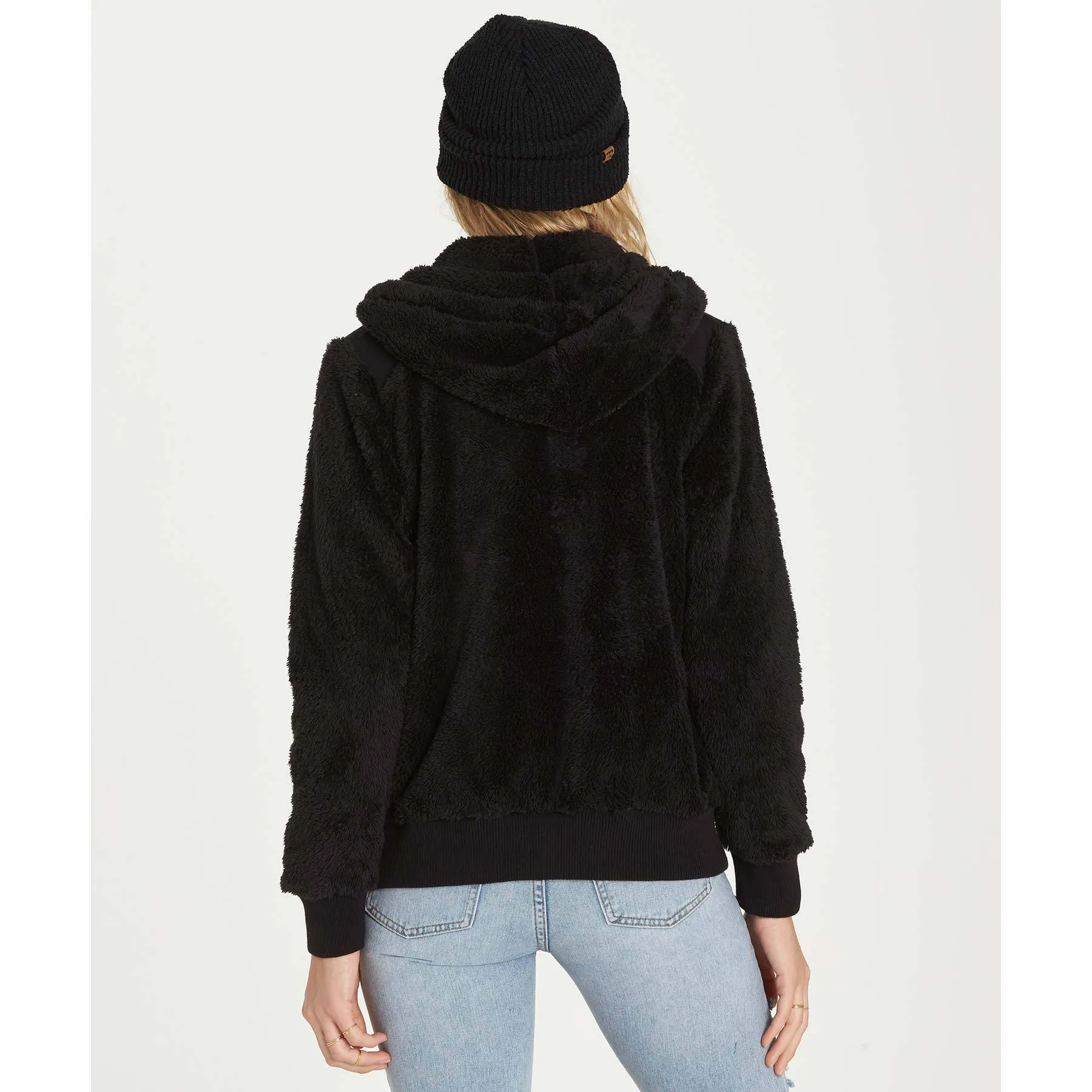 Billabong Women's Cozy Down Luxe Butter Fleece Zip Up Jacket | Black