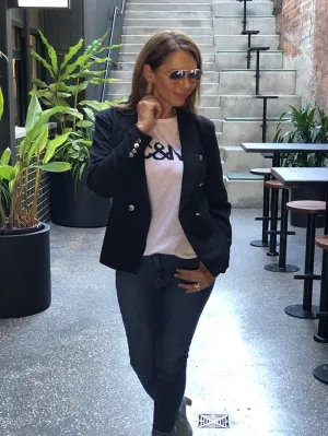 Black Double Breasted Jacket