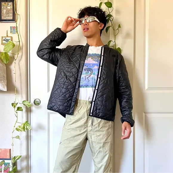Black Nike Primaloft Quilted Bomber Jacket