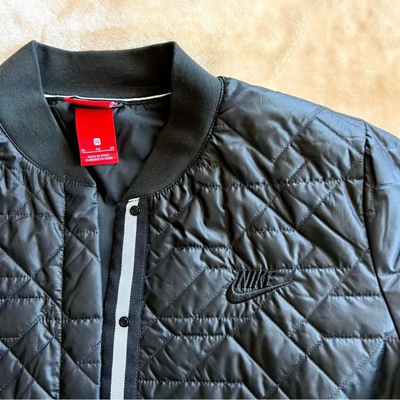 Black Nike Primaloft Quilted Bomber Jacket