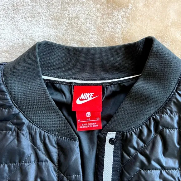 Black Nike Primaloft Quilted Bomber Jacket