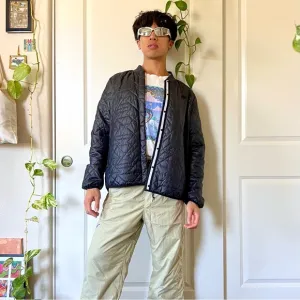 Black Nike Primaloft Quilted Bomber Jacket