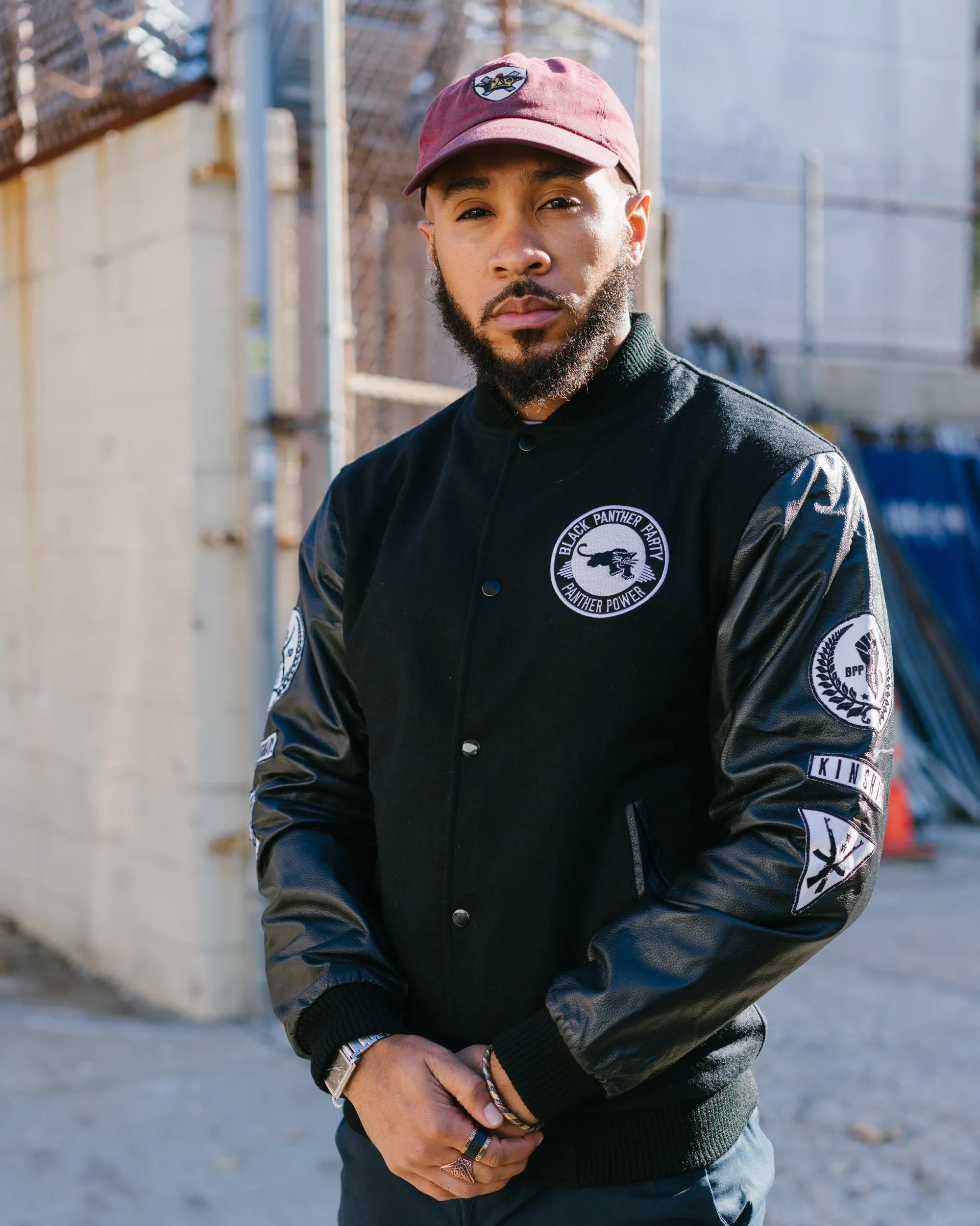 Black Panther Varsity Jacket Black Contrast