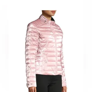 Blanc noir Women Pink metallic puffer Lightweight jacket size XS‎